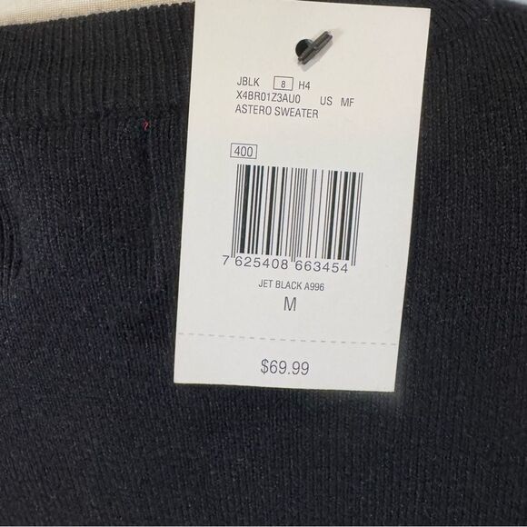 Guess Men’s Astero jet black front logo crewneck sweater size medium NWT - Picture 10 of 12